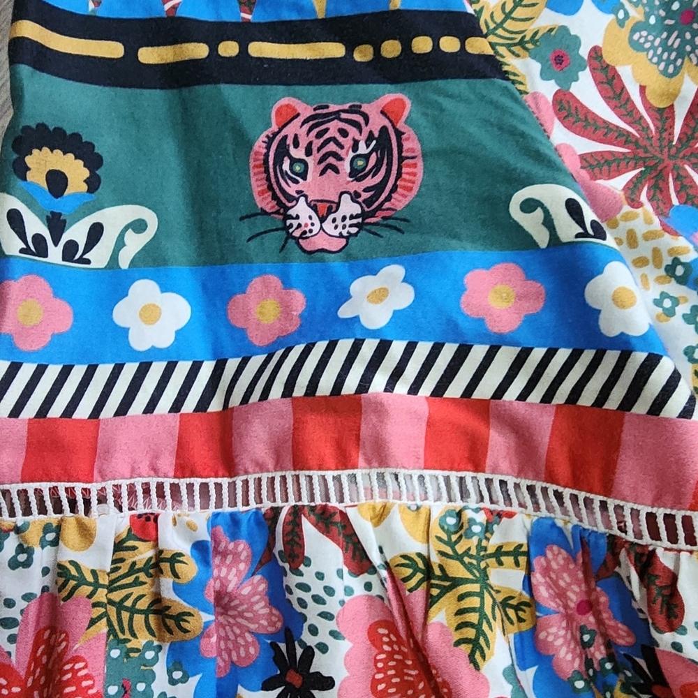 Emily Lovelock Emma Floral Tiger Blouse Size L - Picture 5 of 7